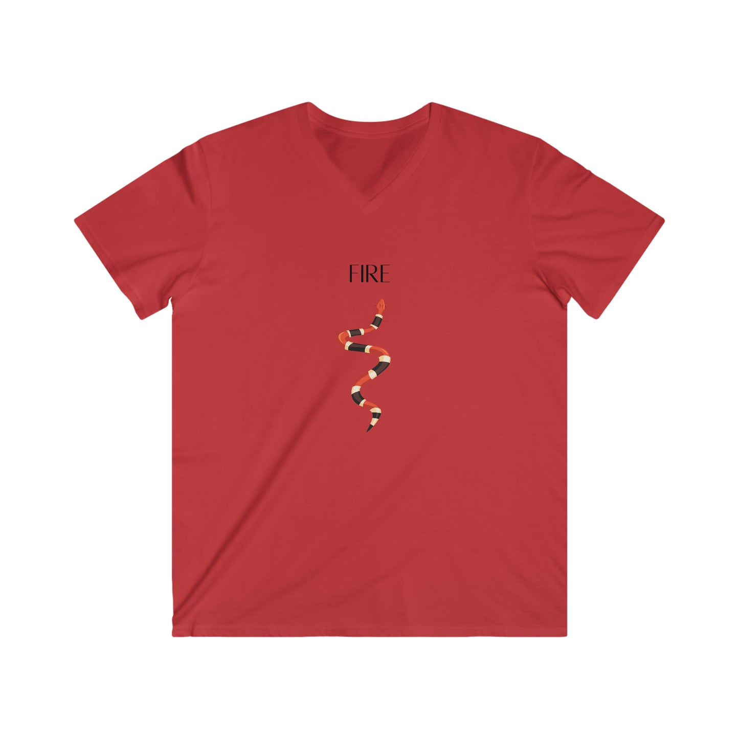 Fire Coral Snake Men's Fitted V-Neck T-Shirt
