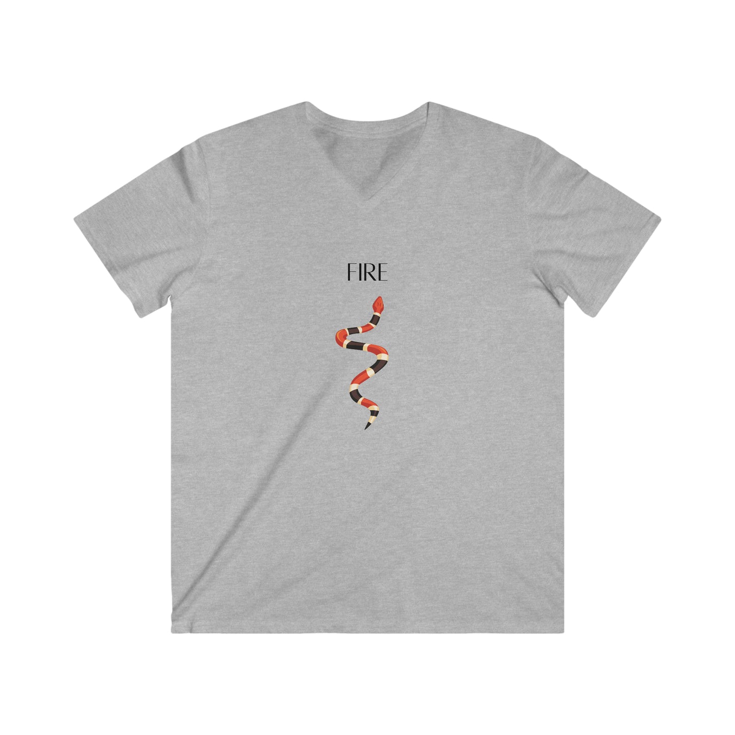 Fire Coral Snake Men's Fitted V-Neck T-Shirt