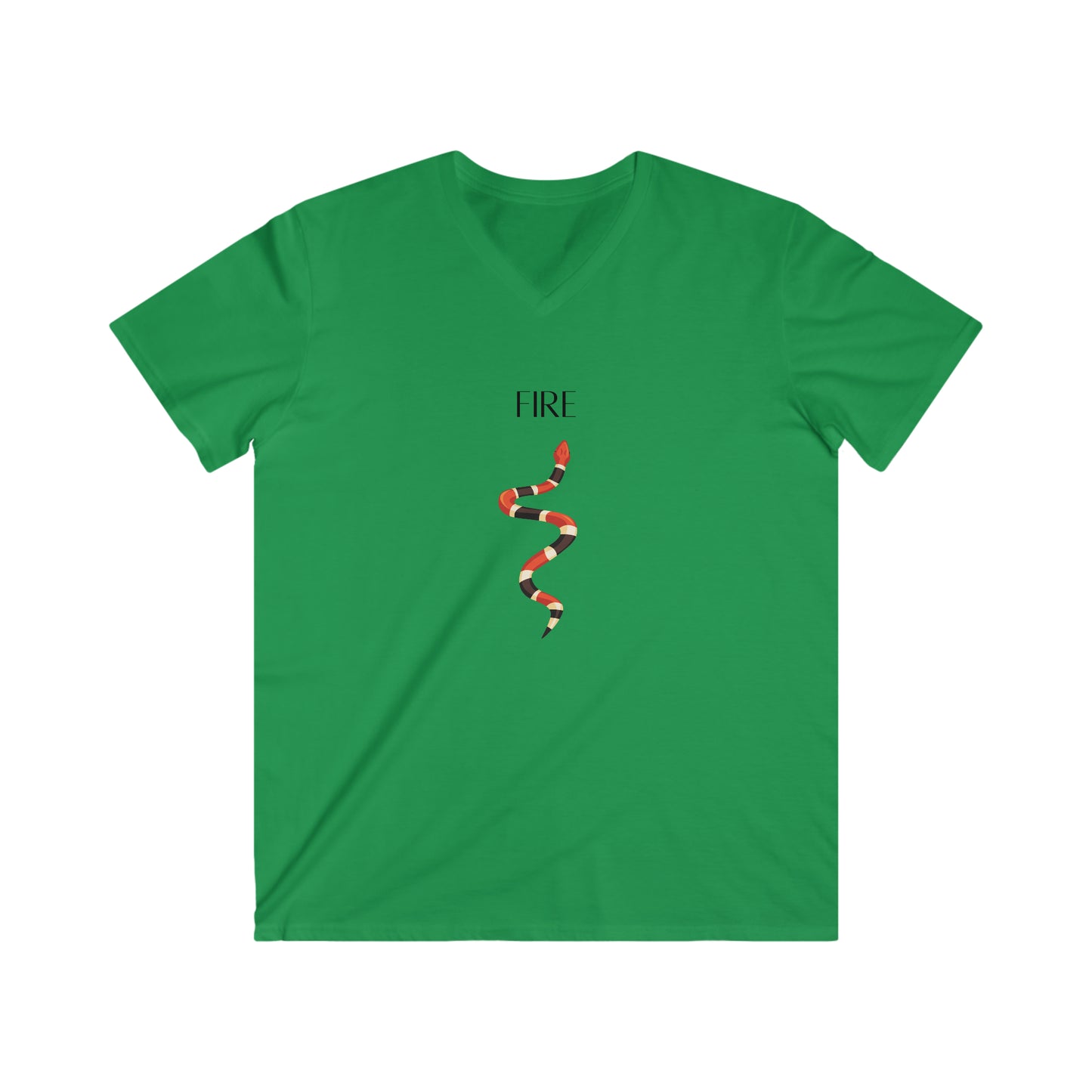 Fire Coral Snake Men's Fitted V-Neck T-Shirt