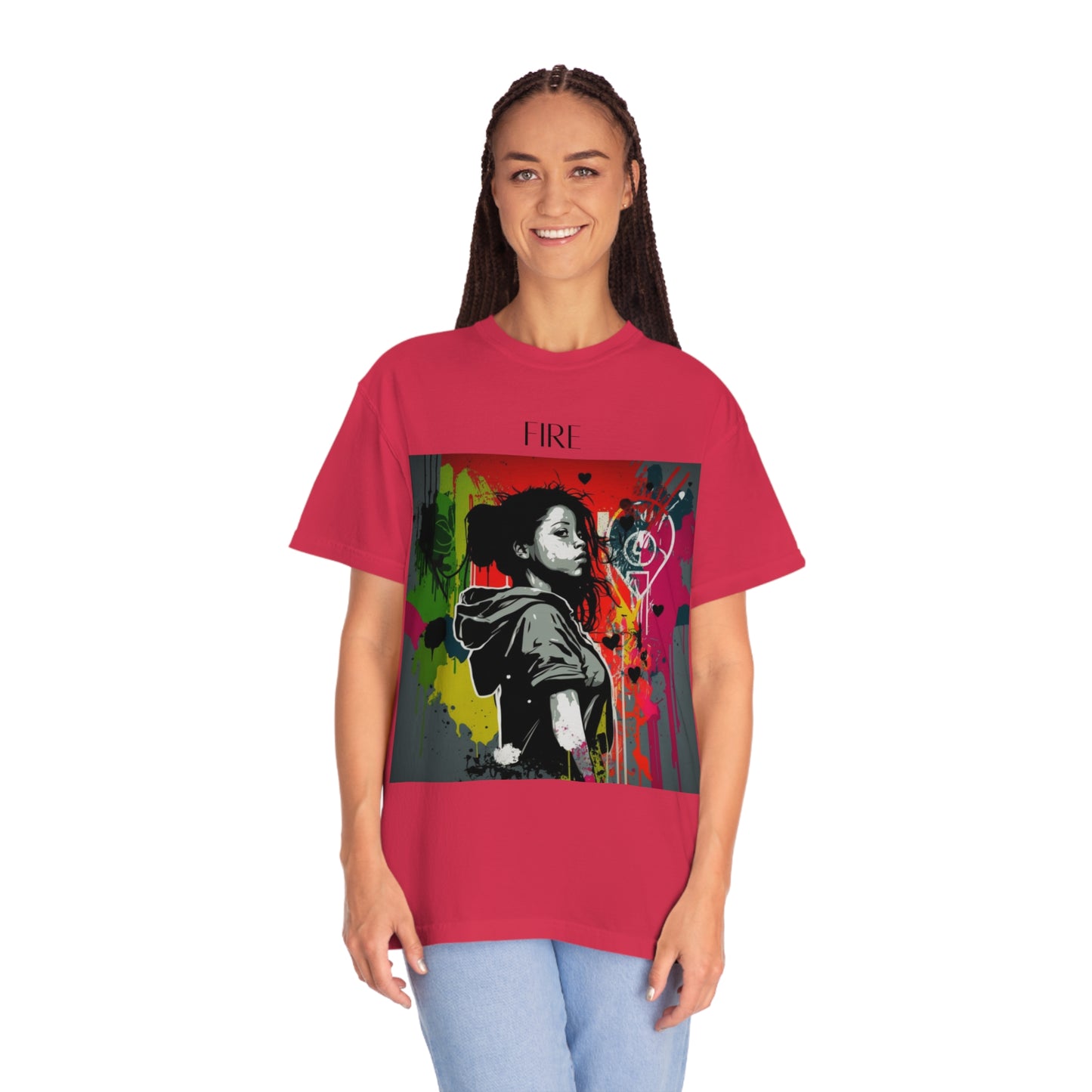 Graffitti Girl Unisex Garment-Dyed T-shirt