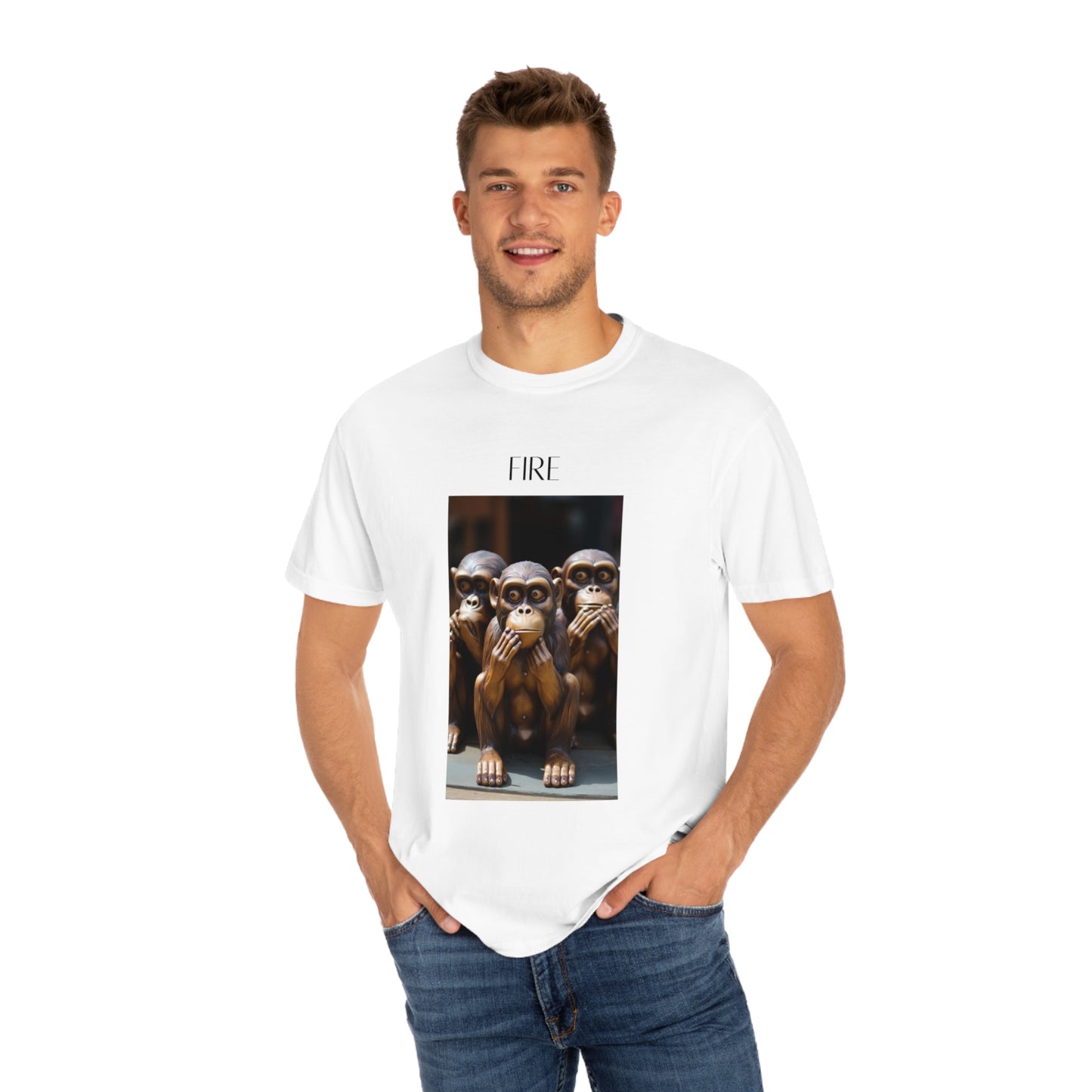 Speak No Evil Monkey Unisex Garment-Dyed T-shirt