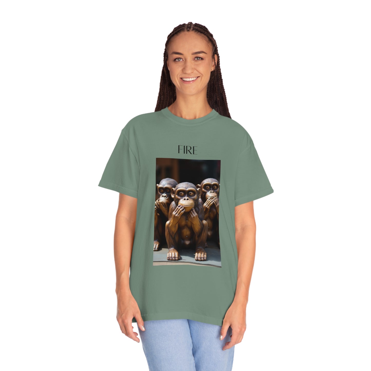 Speak No Evil Monkey Unisex Garment-Dyed T-shirt