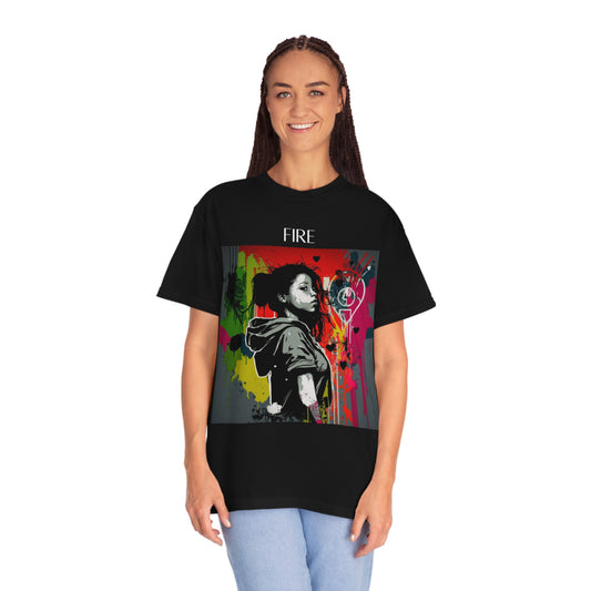 Graffitti Girl Unisex Garment-Dyed T-shirt