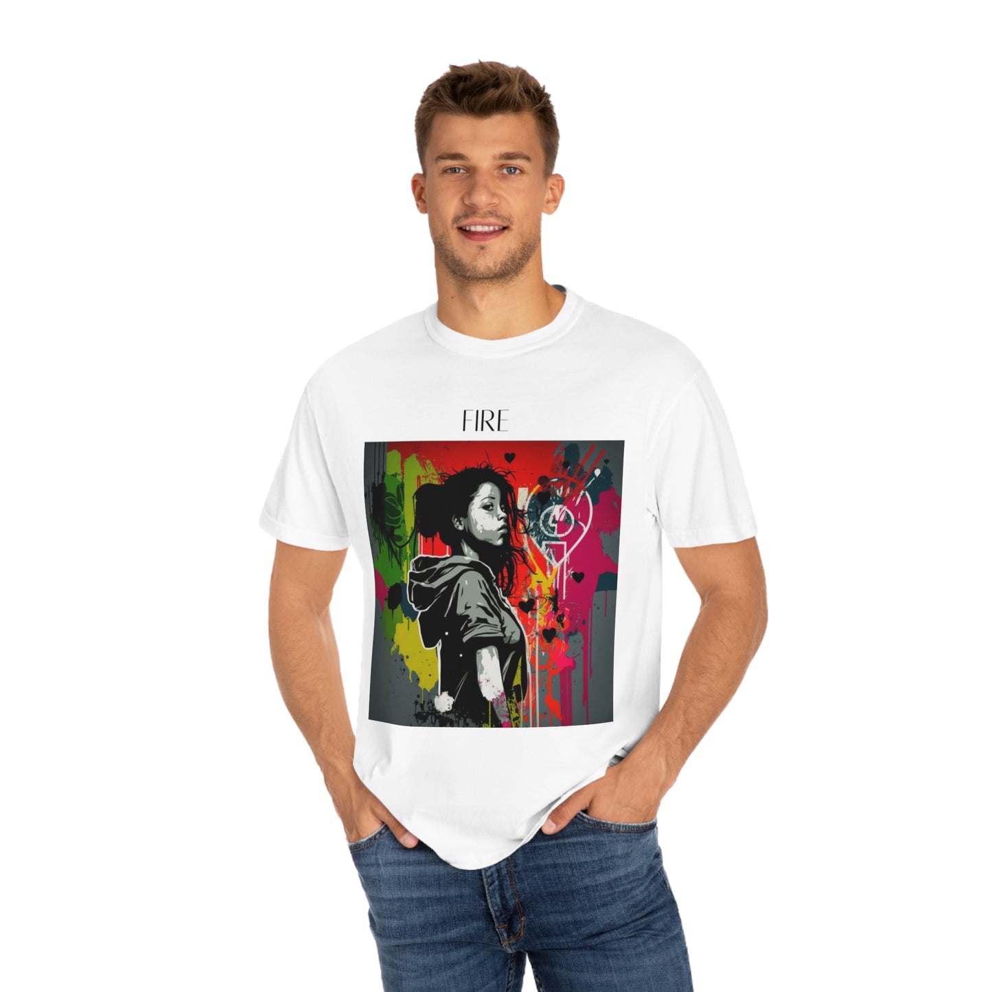 Graffitti Girl Unisex Garment-Dyed T-shirt