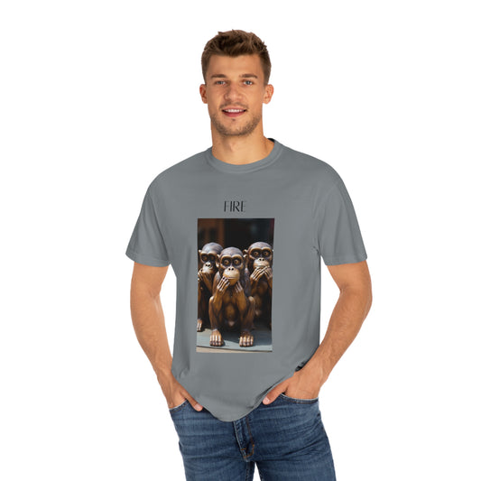 Speak No Evil Monkey Unisex Garment-Dyed T-shirt
