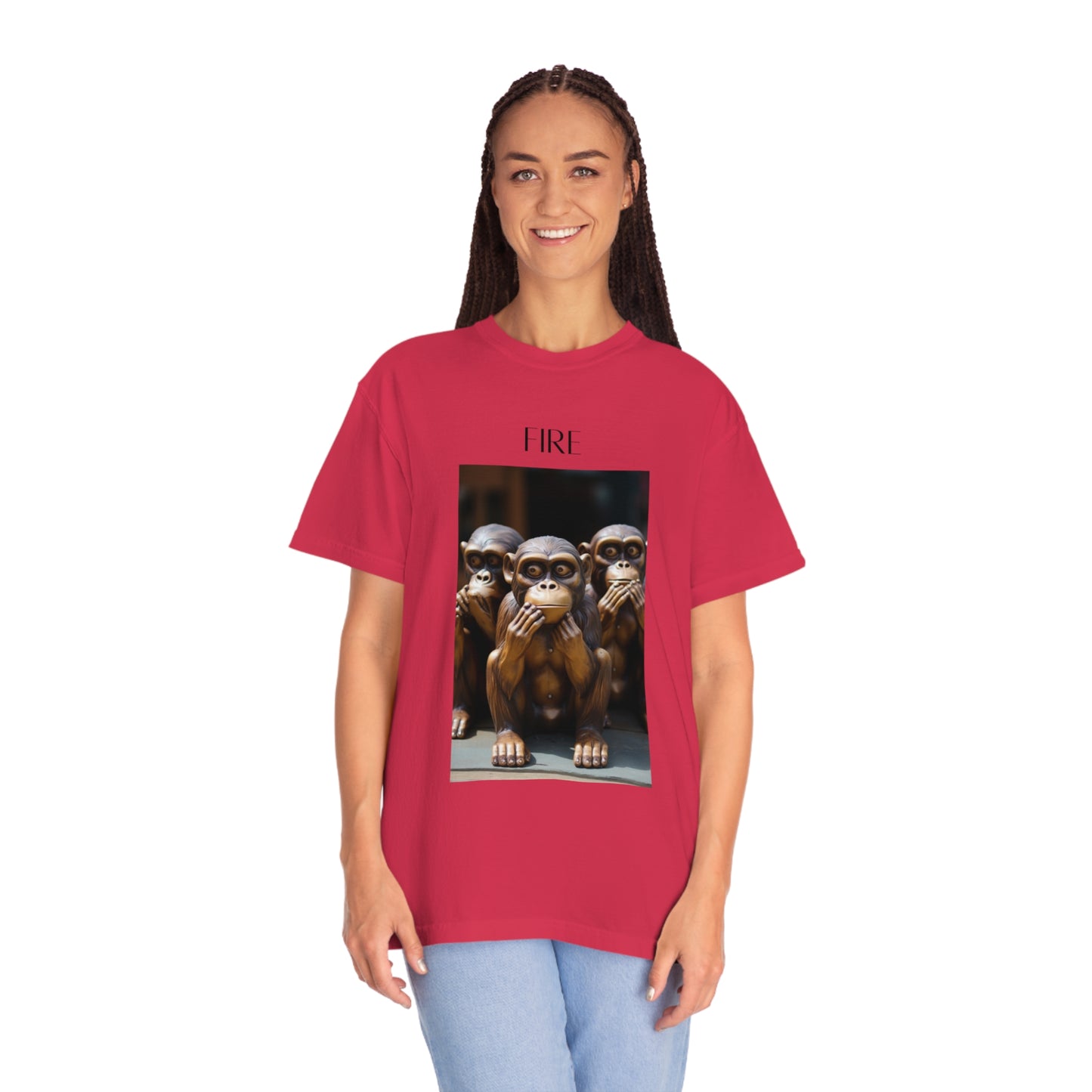 Speak No Evil Monkey Unisex Garment-Dyed T-shirt