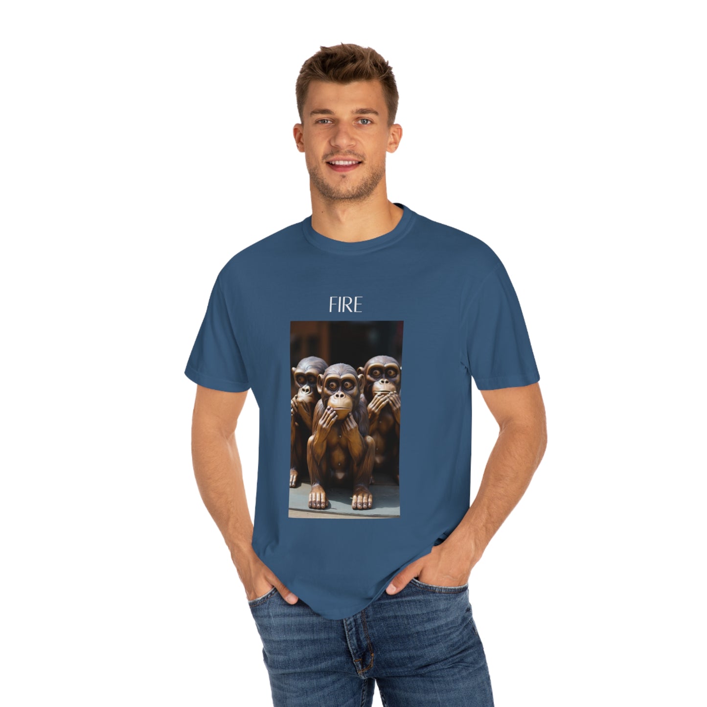 Speak No Evil Monkey Unisex Garment-Dyed T-shirt