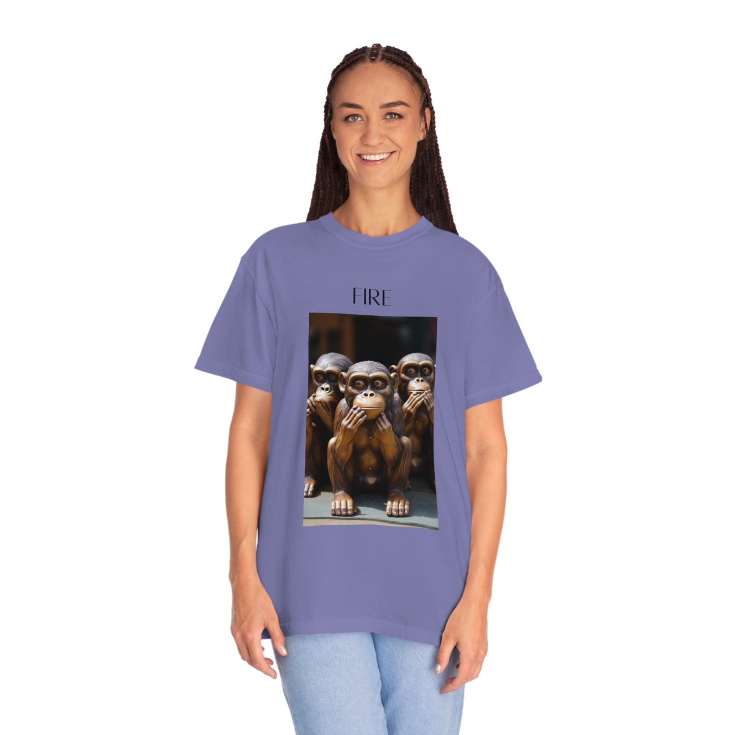 Speak No Evil Monkey Unisex Garment-Dyed T-shirt