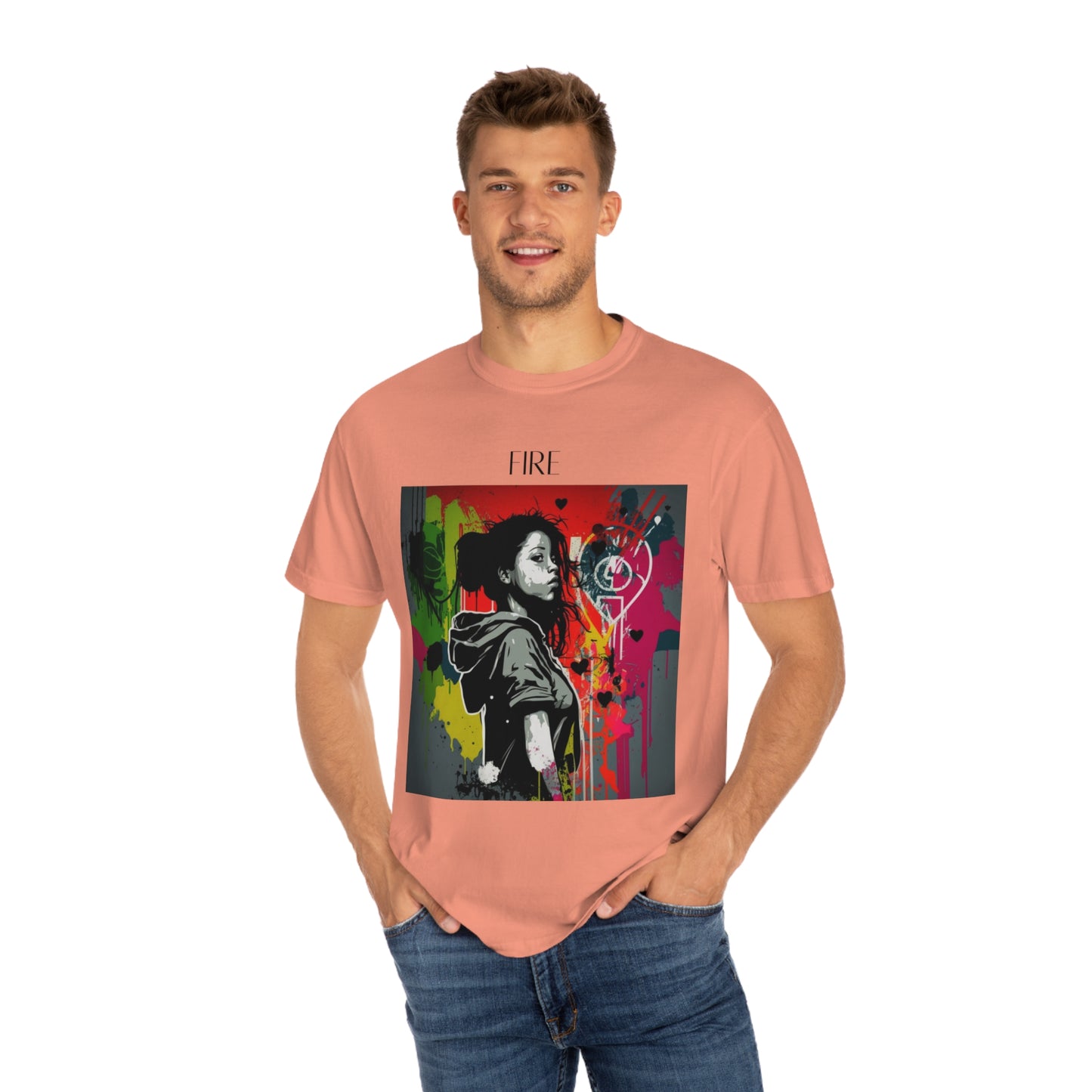 Graffitti Girl Unisex Garment-Dyed T-shirt