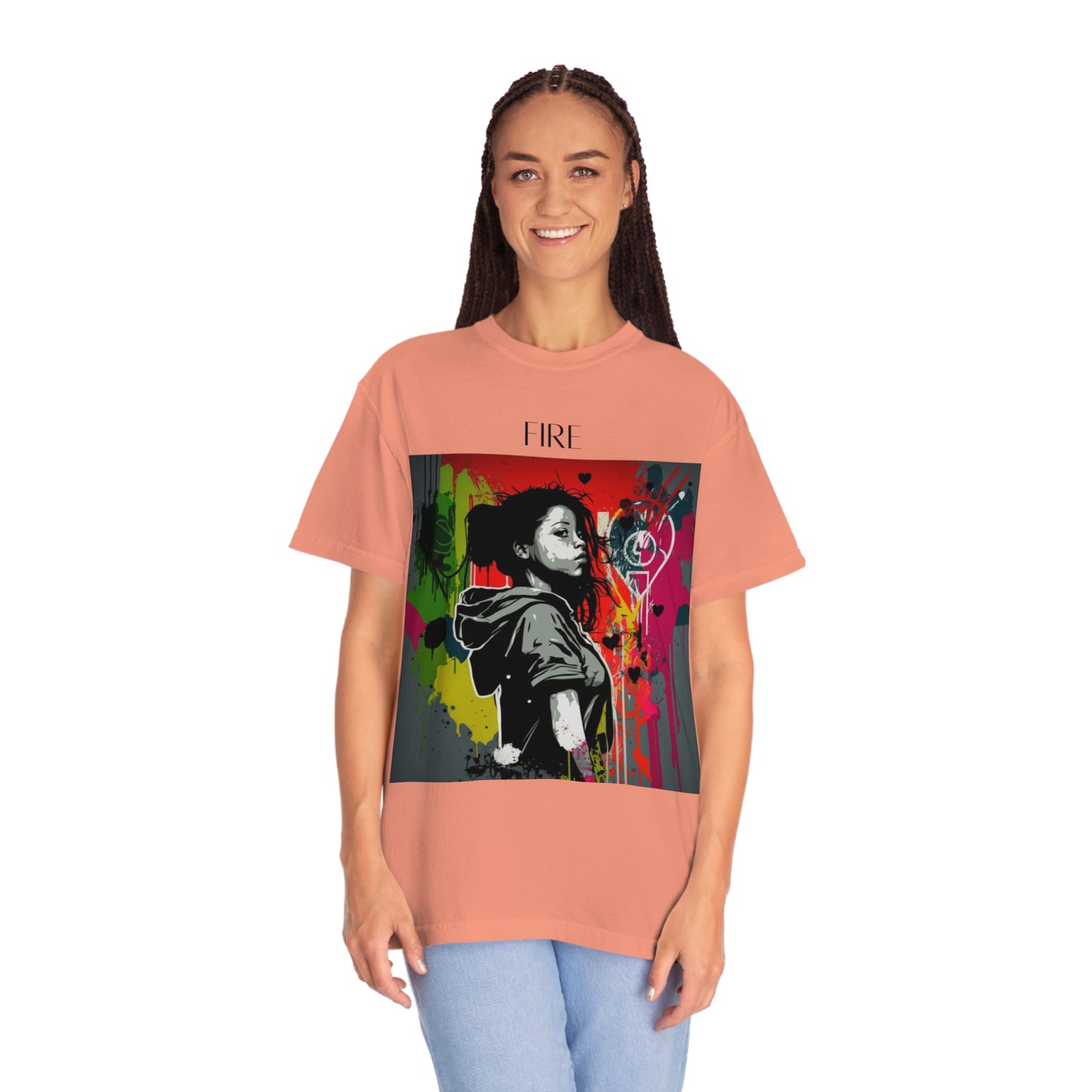 Graffitti Girl Unisex Garment-Dyed T-shirt