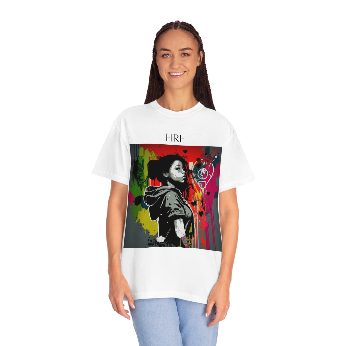 Graffitti Girl Unisex Garment-Dyed T-shirt