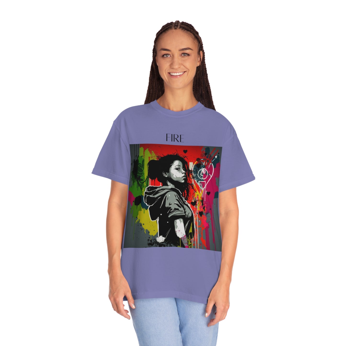 Graffitti Girl Unisex Garment-Dyed T-shirt