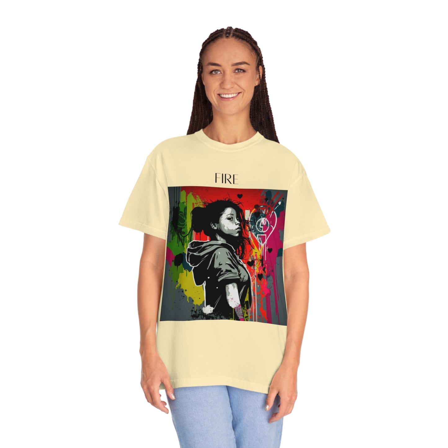 Graffitti Girl Unisex Garment-Dyed T-shirt