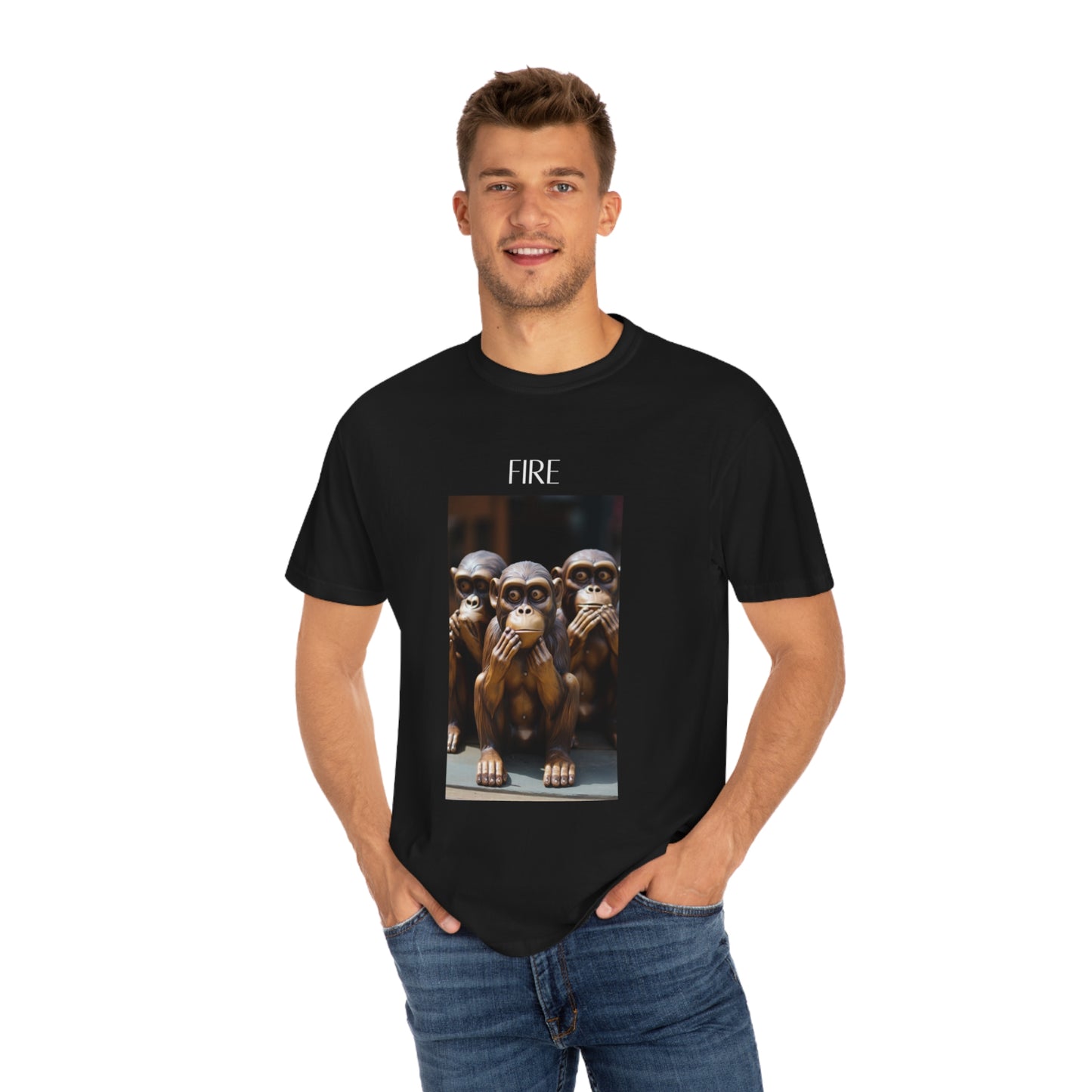 Speak No Evil Monkey Unisex Garment-Dyed T-shirt