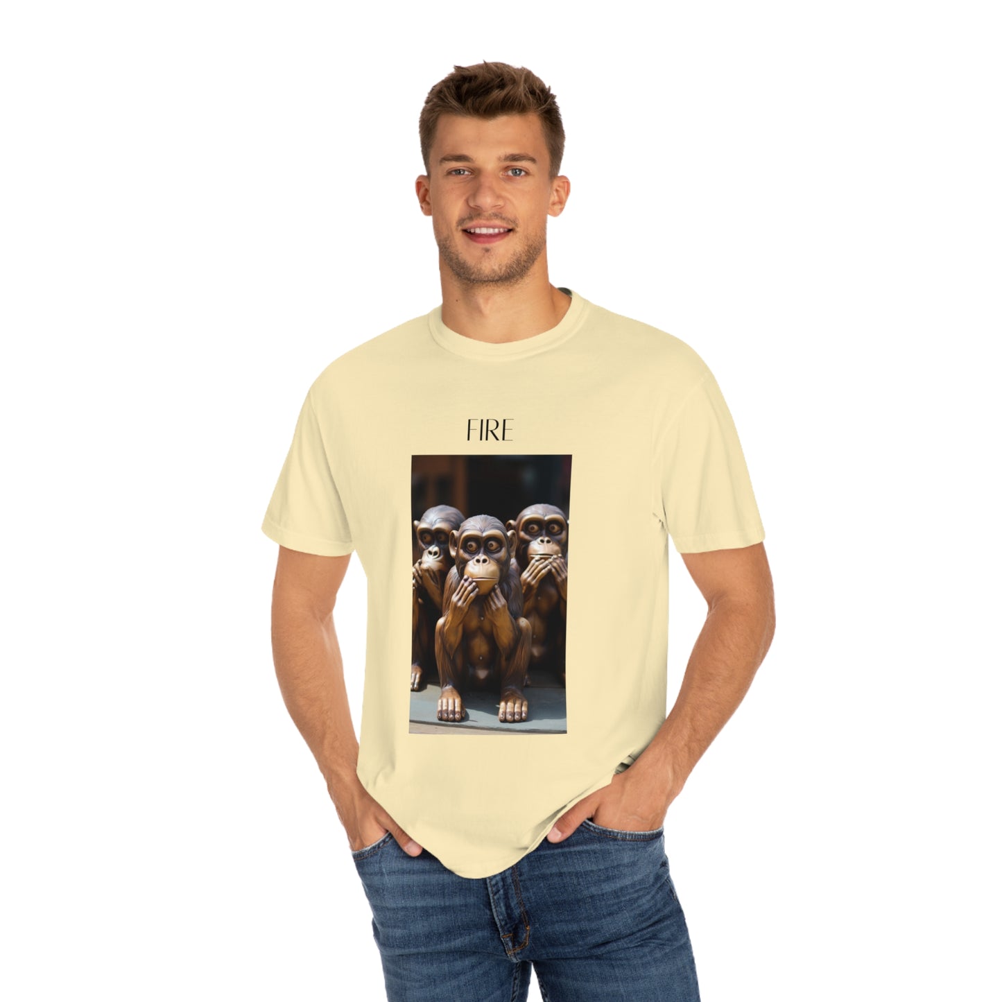 Speak No Evil Monkey Unisex Garment-Dyed T-shirt