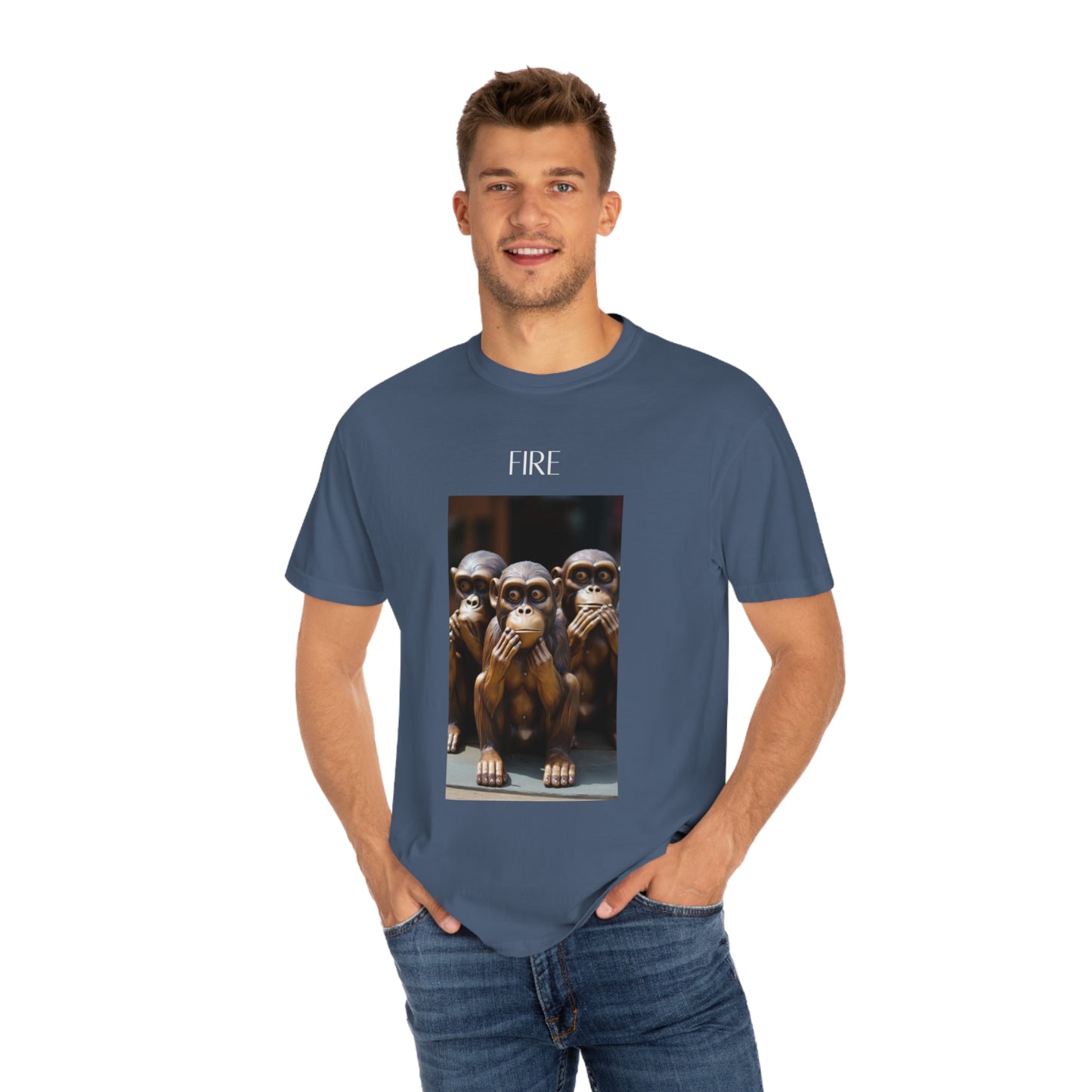 Speak No Evil Monkey Unisex Garment-Dyed T-shirt