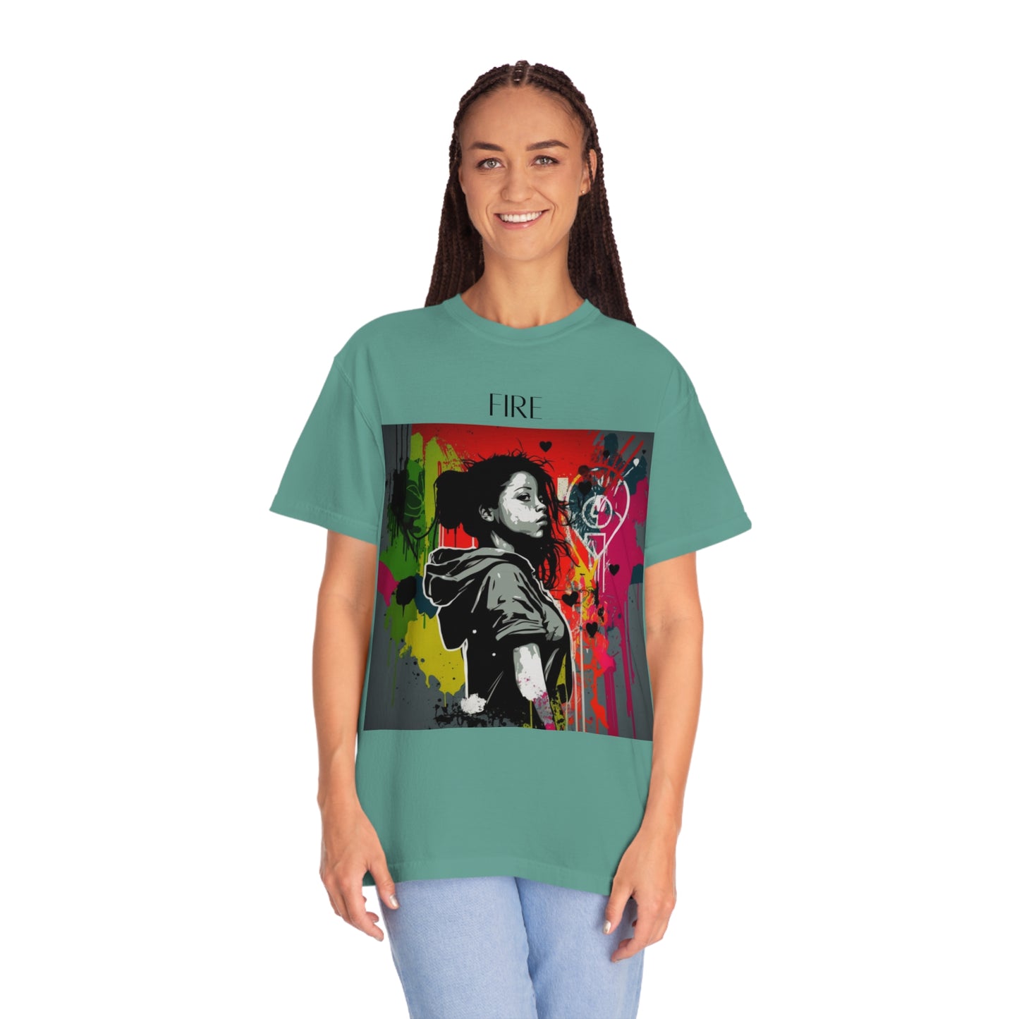 Graffitti Girl Unisex Garment-Dyed T-shirt