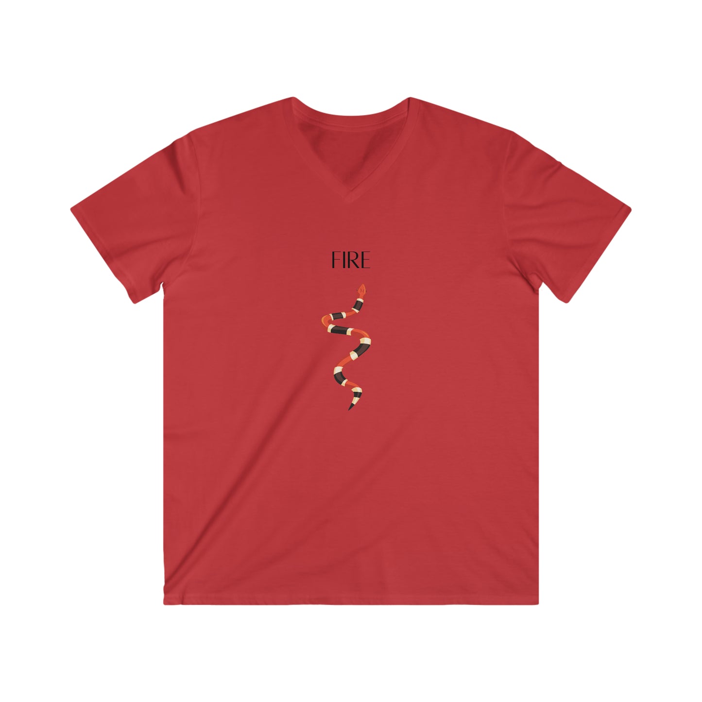 Fire Coral Snake Men's Fitted V-Neck T-Shirt