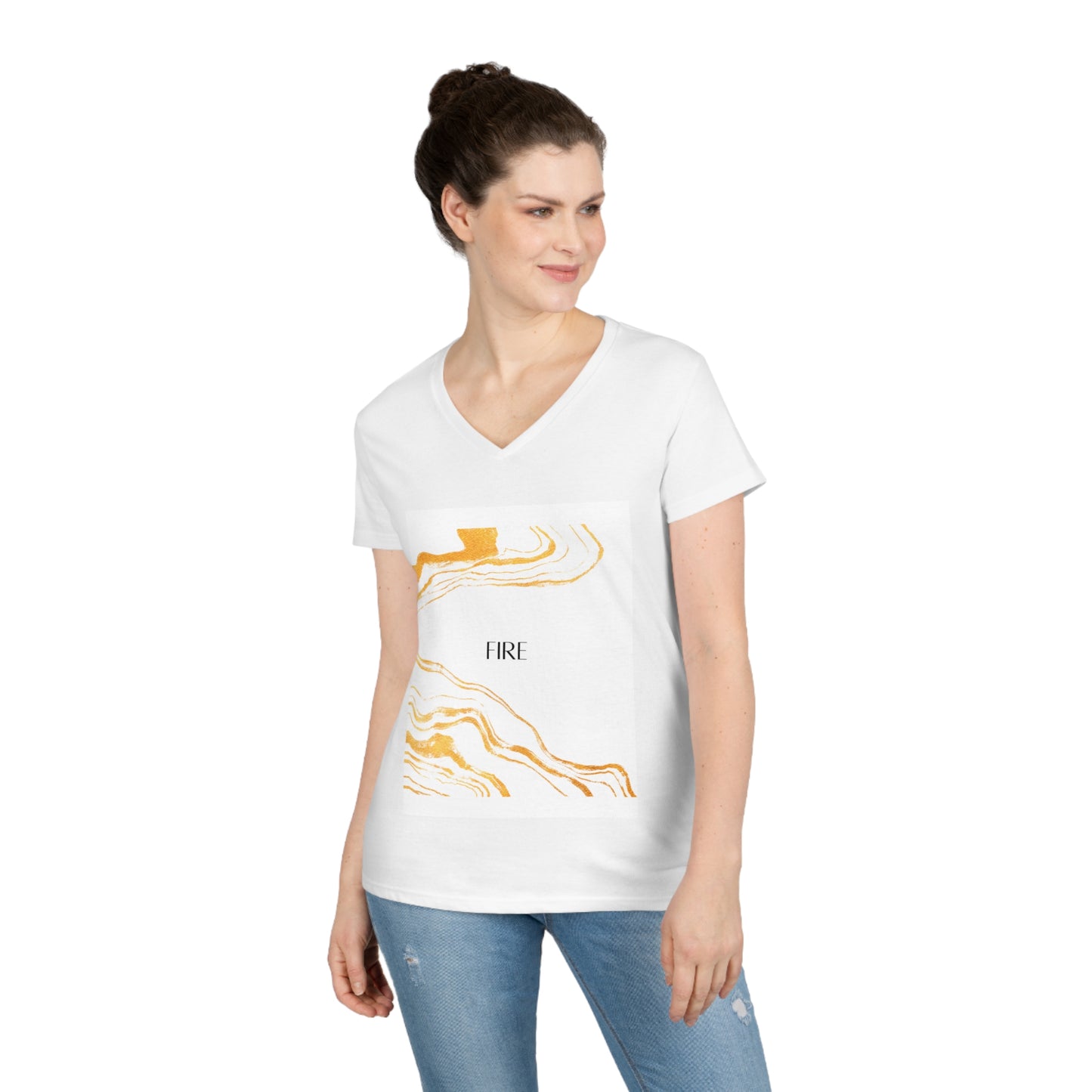 Dubai Marbleized Ladies' V-Neck T-Shirt