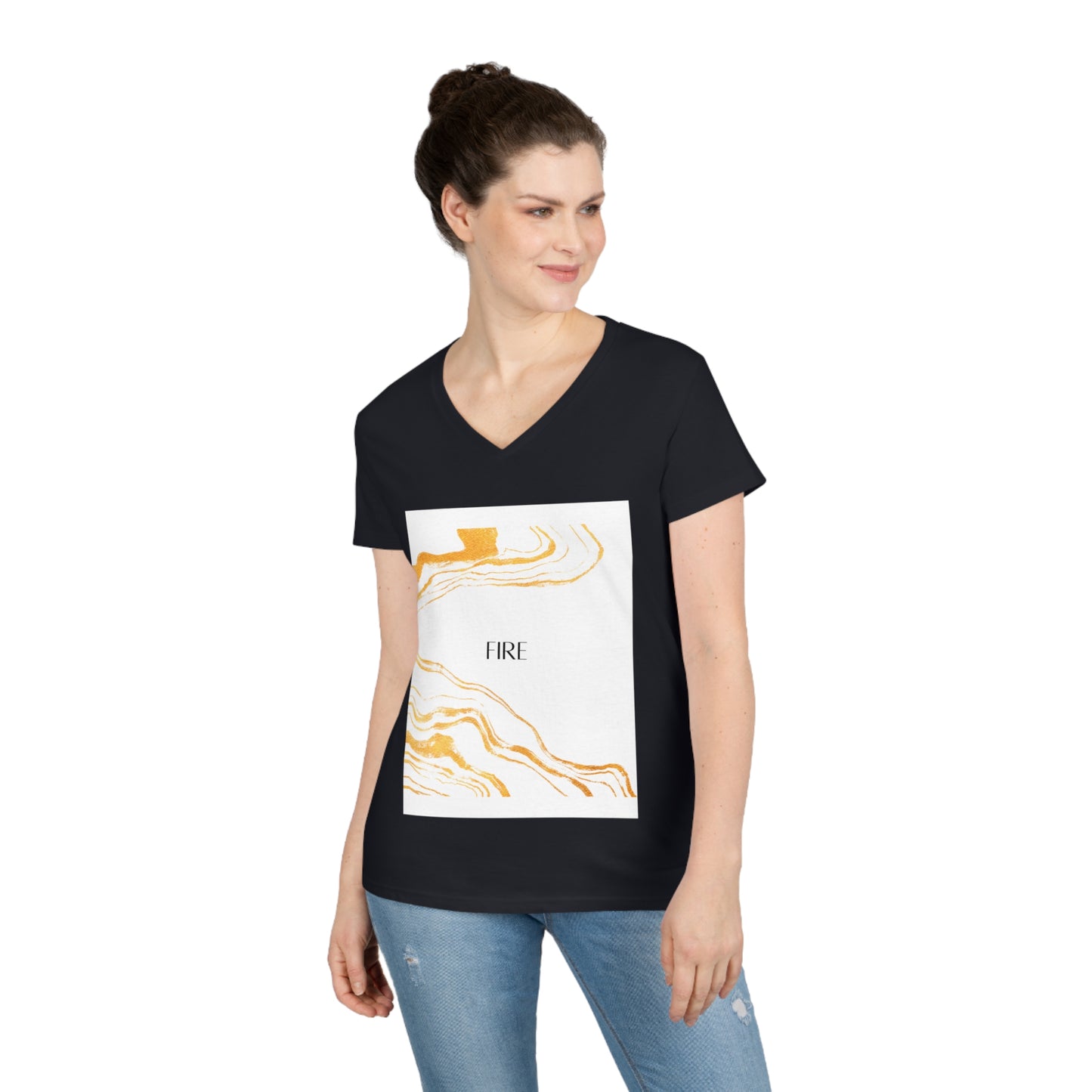 Dubai Marbleized Ladies' V-Neck T-Shirt