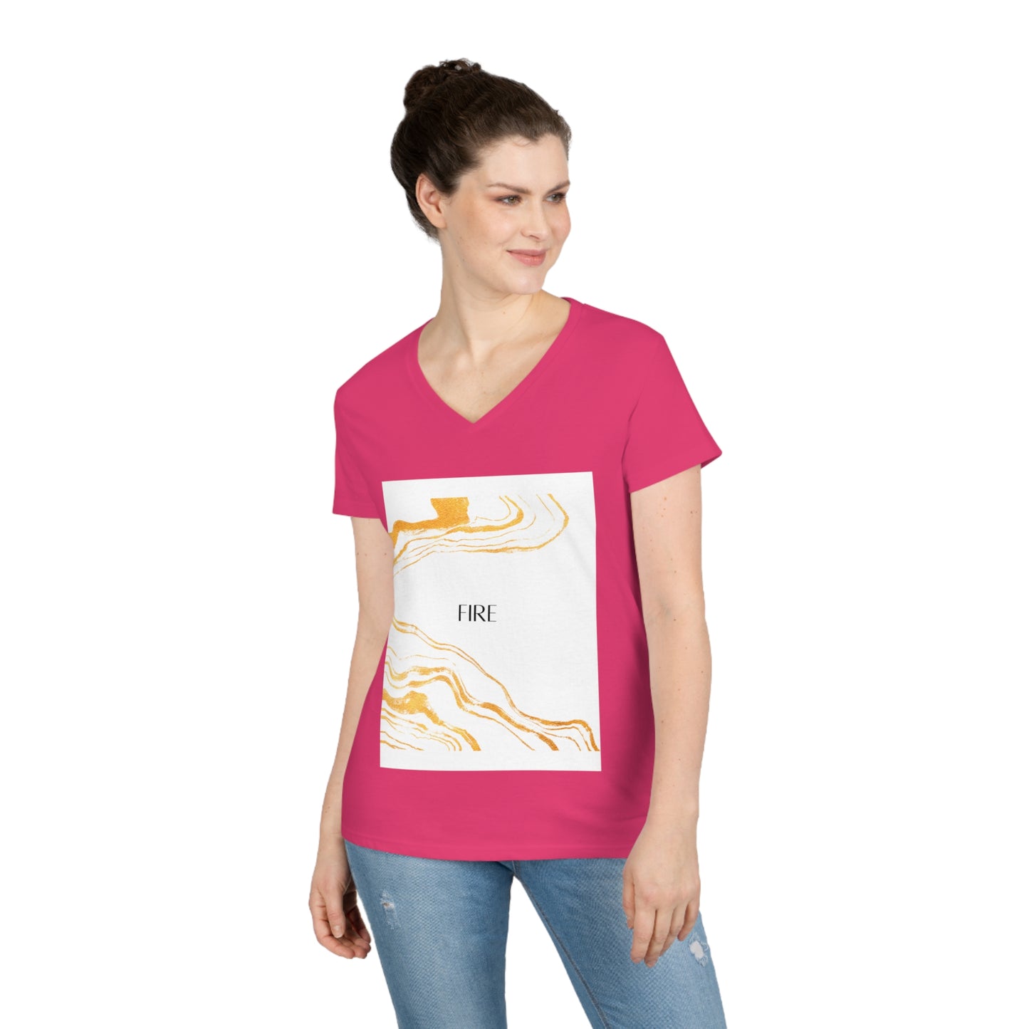 Dubai Marbleized Ladies' V-Neck T-Shirt