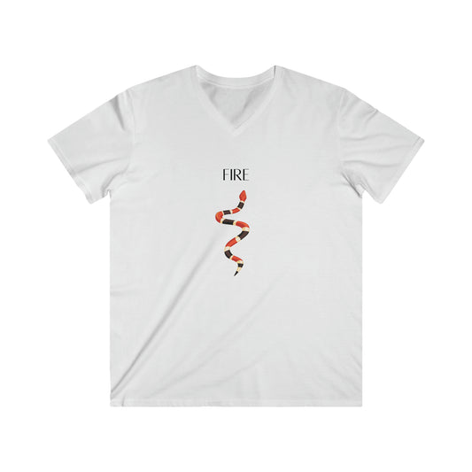 Fire Coral Snake Men's Fitted V-Neck T-Shirt