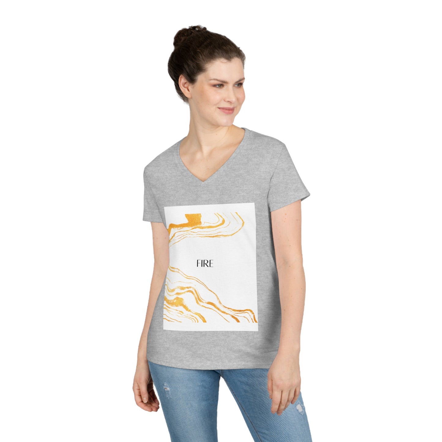 Dubai Marbleized Ladies' V-Neck T-Shirt