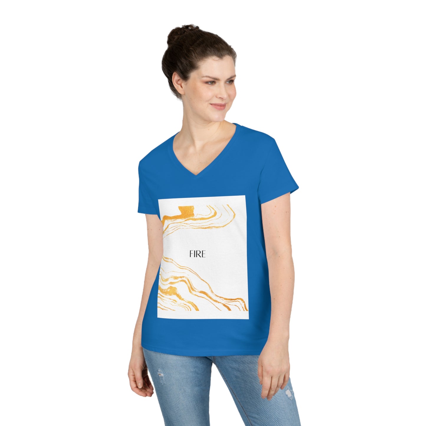 Dubai Marbleized Ladies' V-Neck T-Shirt