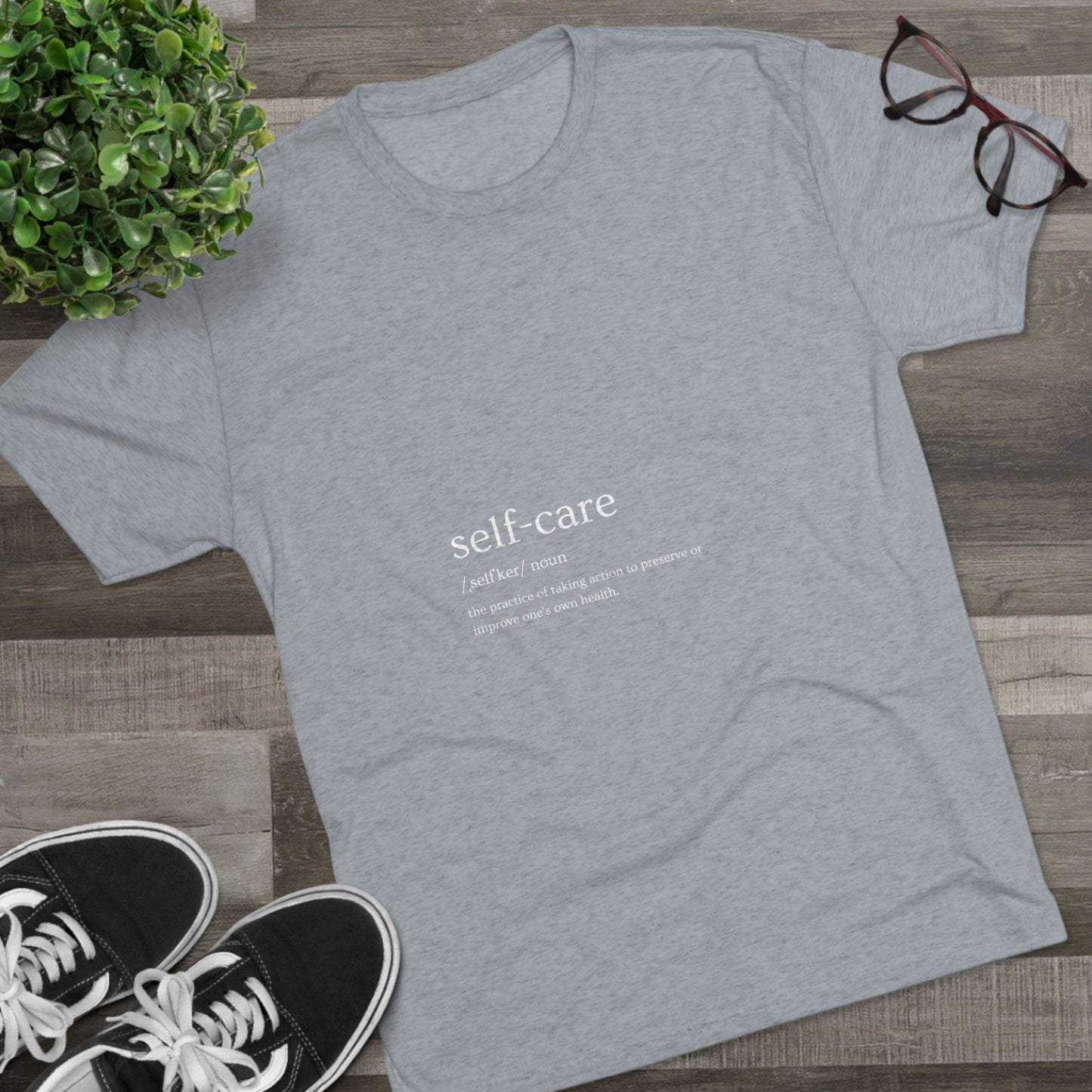 Unisex Tri-Blend Crew Tee "Self Care"